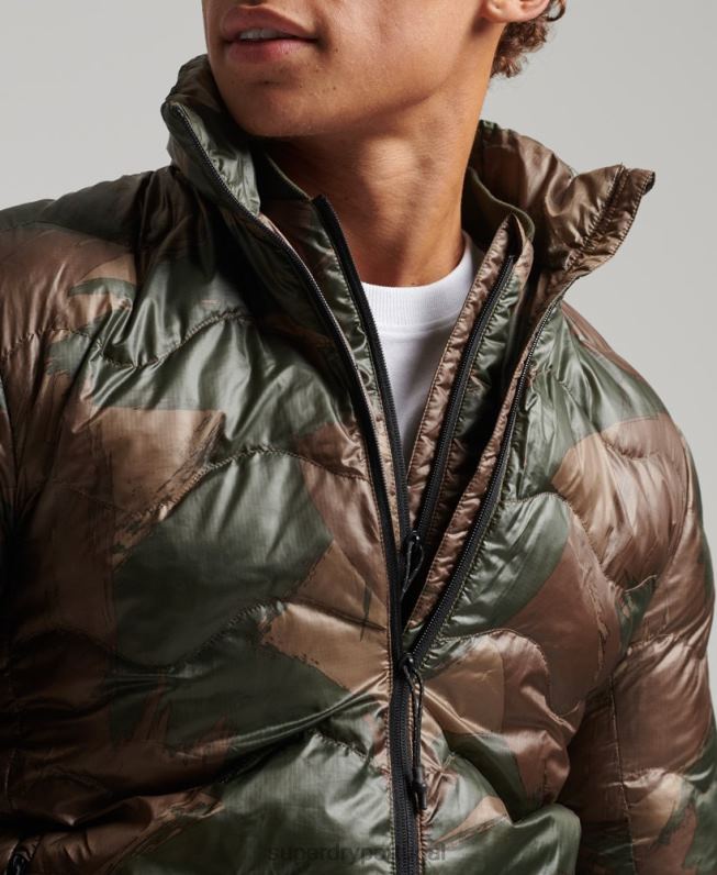 jaqueta puffer leve acolchoada curta homens verde roupas Superdry 2208H4574