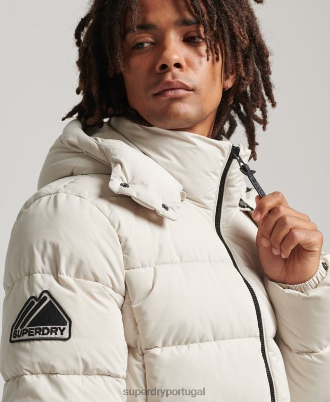 jaqueta puffer montanha de microfibra homens bege roupas Superdry 2208H1033