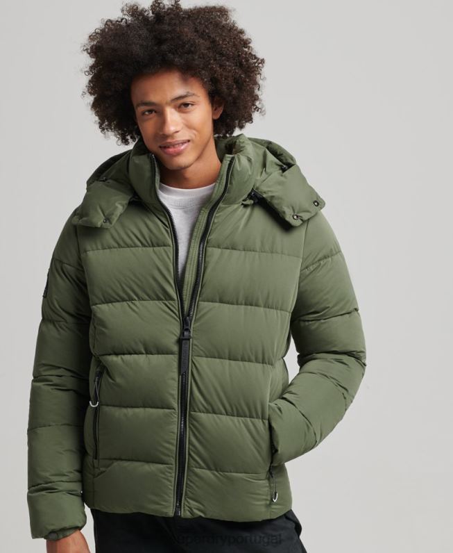 jaqueta puffer montanha de microfibra homens caqui roupas Superdry 2208H1114