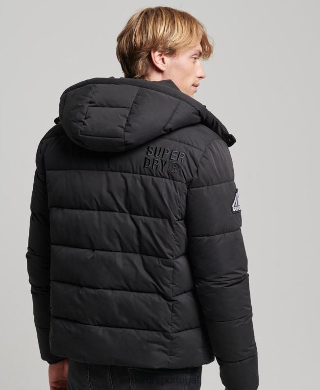 jaqueta puffer montanha de microfibra homens preto roupas Superdry 2208H1143