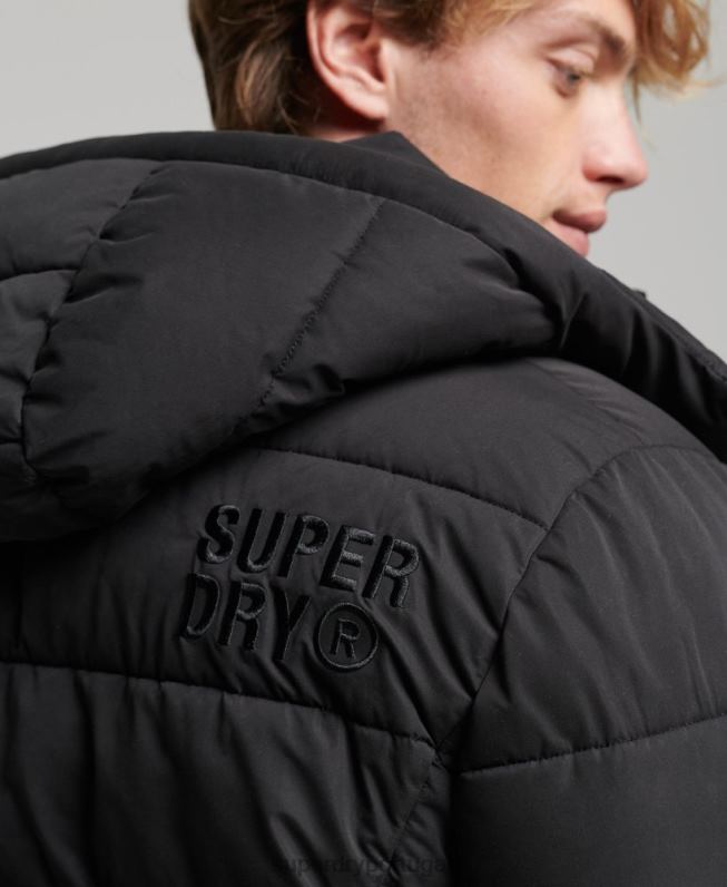 jaqueta puffer montanha de microfibra homens preto roupas Superdry 2208H1143