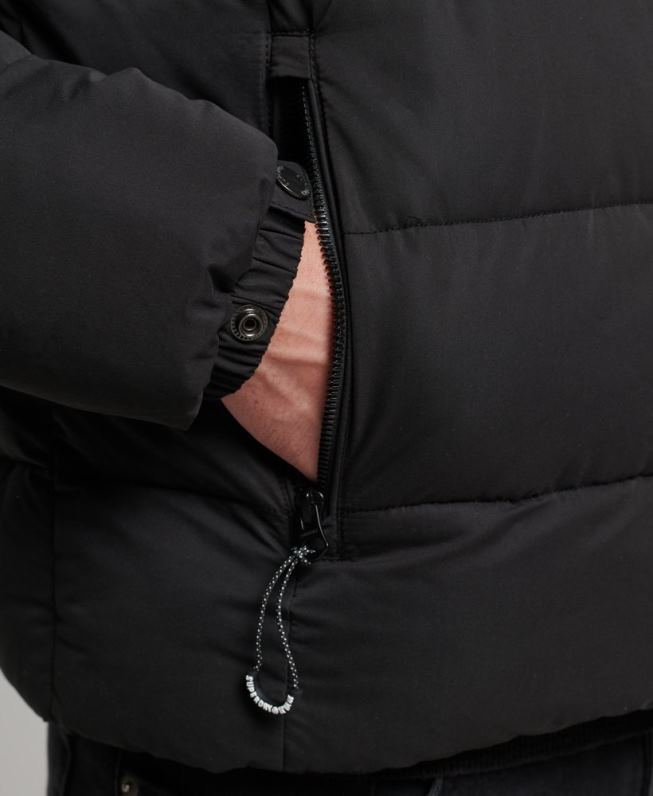 jaqueta puffer montanha de microfibra homens preto roupas Superdry 2208H1143