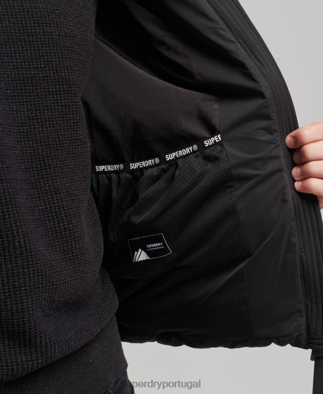 jaqueta puffer montanha de microfibra homens preto roupas Superdry 2208H1143