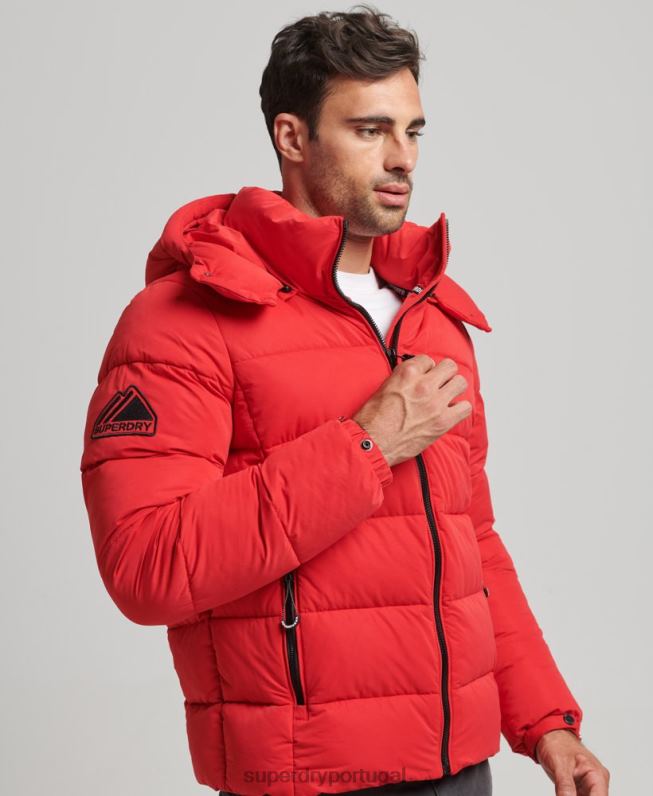 jaqueta puffer montanha de microfibra homens vermelho roupas Superdry 2208H1115