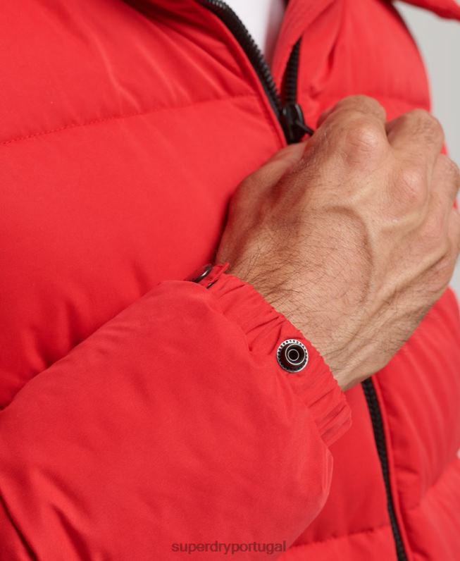 jaqueta puffer montanha de microfibra homens vermelho roupas Superdry 2208H1115
