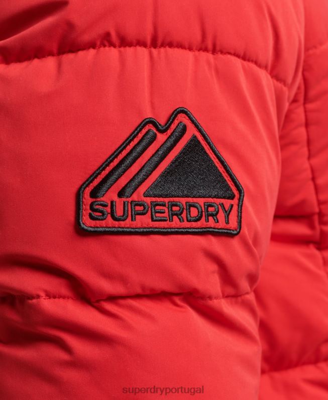 jaqueta puffer montanha de microfibra homens vermelho roupas Superdry 2208H1115