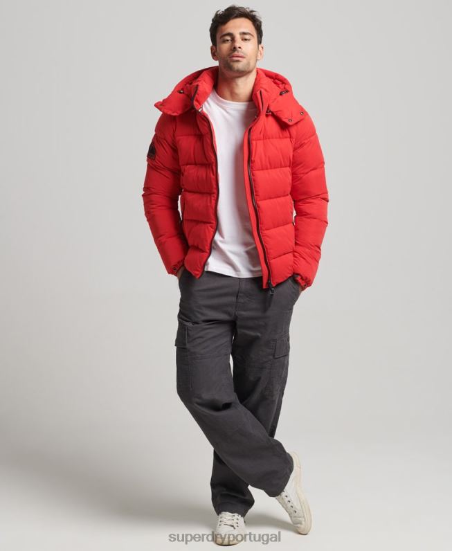 jaqueta puffer montanha de microfibra homens vermelho roupas Superdry 2208H1115