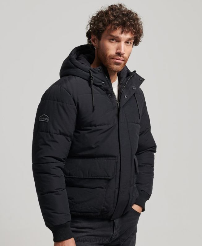 jaqueta puffer montanha homens cinza escuro roupas Superdry 2208H4696
