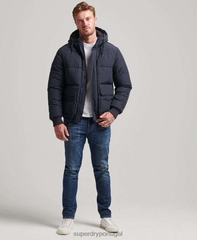 jaqueta puffer montanha homens marinha roupas Superdry 2208H4559
