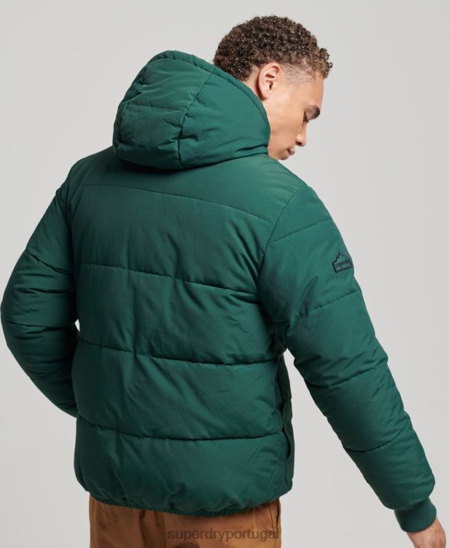 jaqueta puffer montanha homens verde roupas Superdry 2208H4516