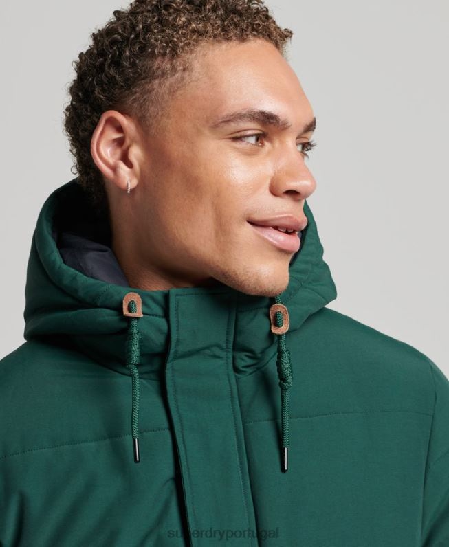 jaqueta puffer montanha homens verde roupas Superdry 2208H4516