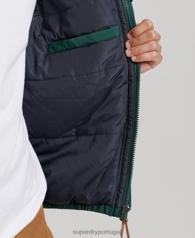 jaqueta puffer montanha homens verde roupas Superdry 2208H4516
