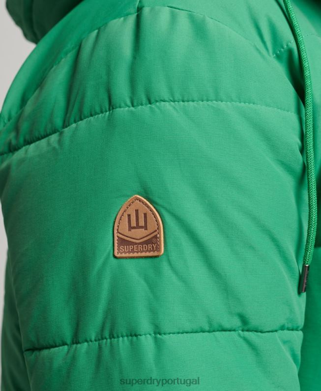 jaqueta puffer montanha homens verde roupas Superdry 2208H4750