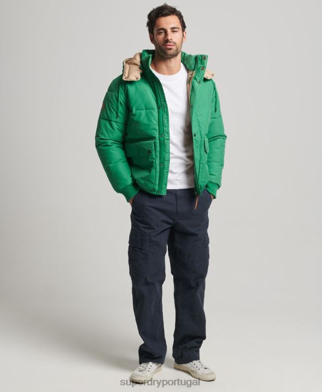 jaqueta puffer montanha homens verde roupas Superdry 2208H4750