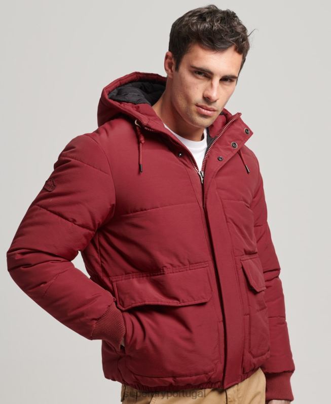 jaqueta puffer montanha homens vermelho roupas Superdry 2208H4496