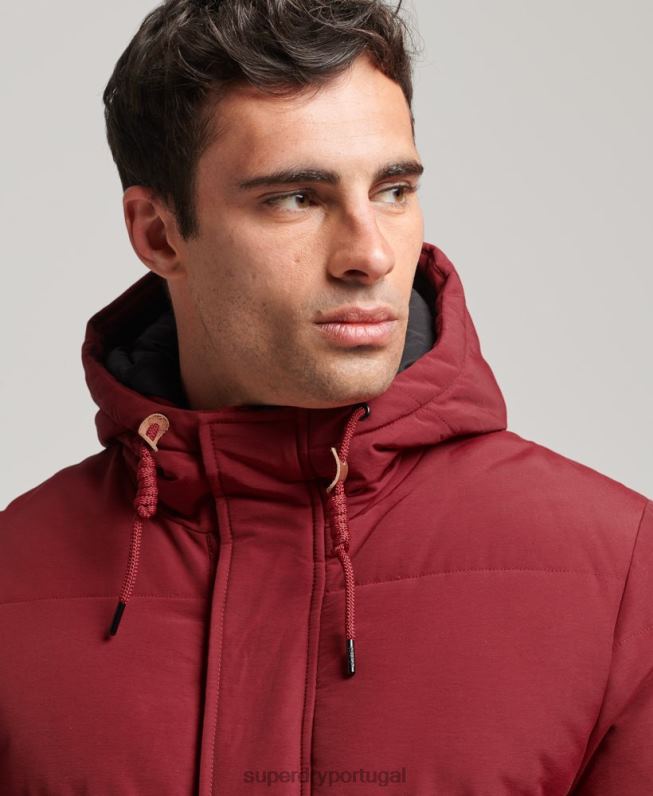 jaqueta puffer montanha homens vermelho roupas Superdry 2208H4496