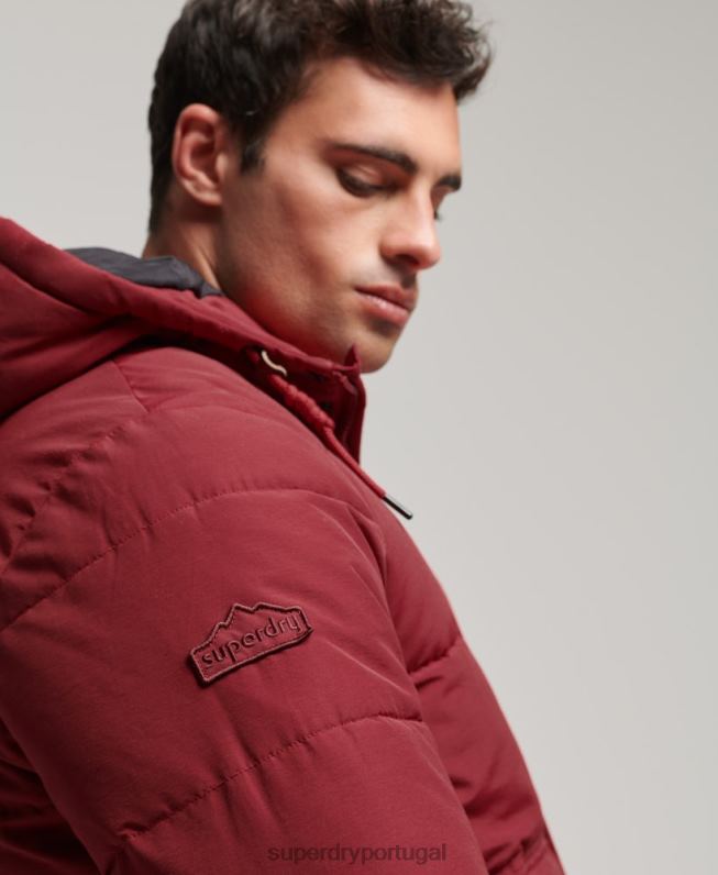 jaqueta puffer montanha homens vermelho roupas Superdry 2208H4496