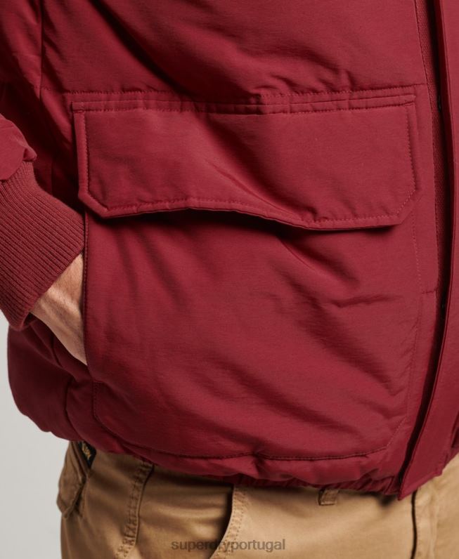 jaqueta puffer montanha homens vermelho roupas Superdry 2208H4496