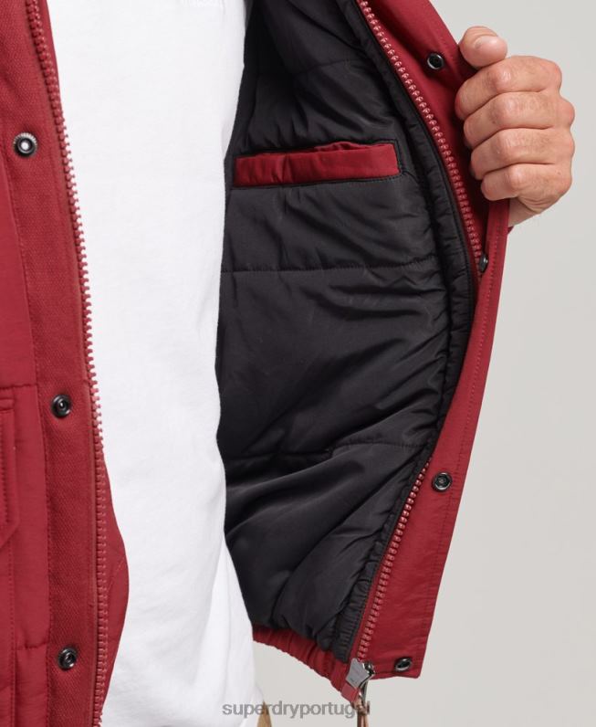 jaqueta puffer montanha homens vermelho roupas Superdry 2208H4496