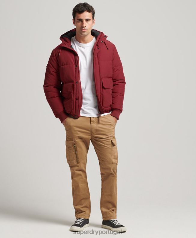 jaqueta puffer montanha homens vermelho roupas Superdry 2208H4496