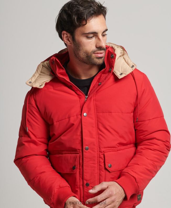 jaqueta puffer montanha homens vermelho roupas Superdry 2208H4685
