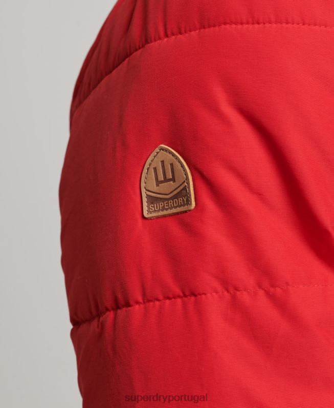 jaqueta puffer montanha homens vermelho roupas Superdry 2208H4685