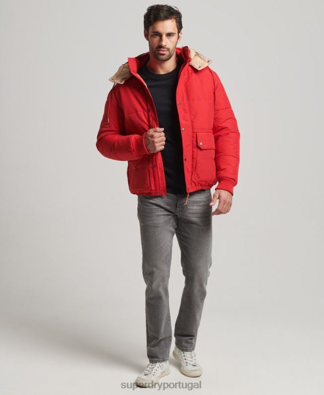 jaqueta puffer montanha homens vermelho roupas Superdry 2208H4685