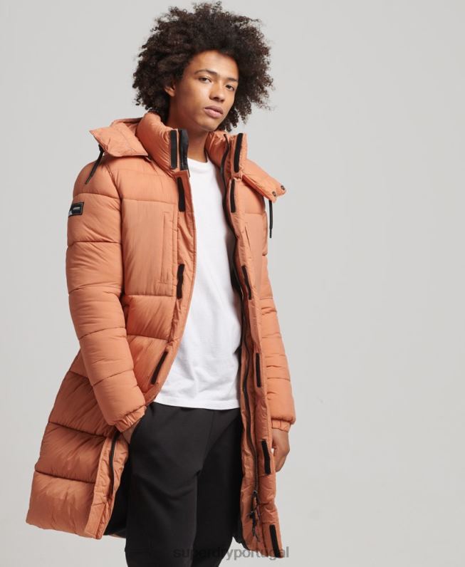 jaqueta puffer palangre ripstop homens laranja roupas Superdry 2208H4546