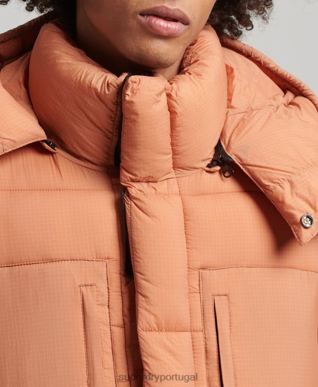 jaqueta puffer palangre ripstop homens laranja roupas Superdry 2208H4546