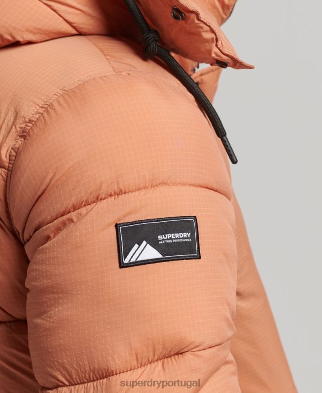 jaqueta puffer palangre ripstop homens laranja roupas Superdry 2208H4546
