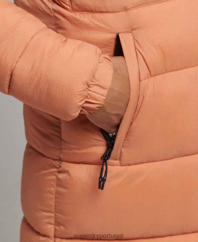 jaqueta puffer palangre ripstop homens laranja roupas Superdry 2208H4546