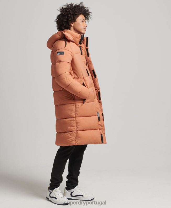 jaqueta puffer palangre ripstop homens laranja roupas Superdry 2208H4546