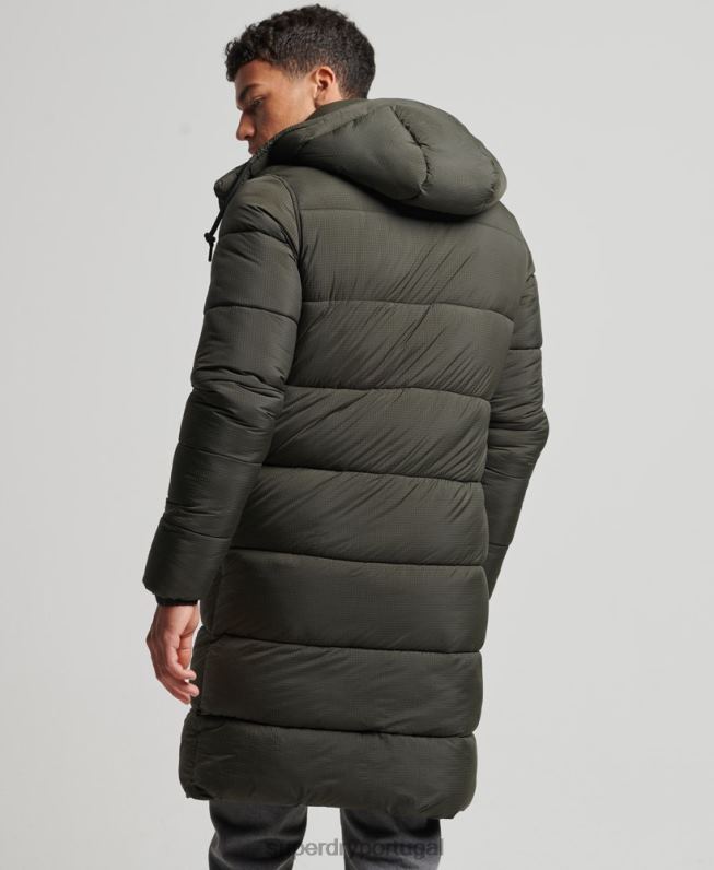 jaqueta puffer palangre ripstop homens verde roupas Superdry 2208H1099