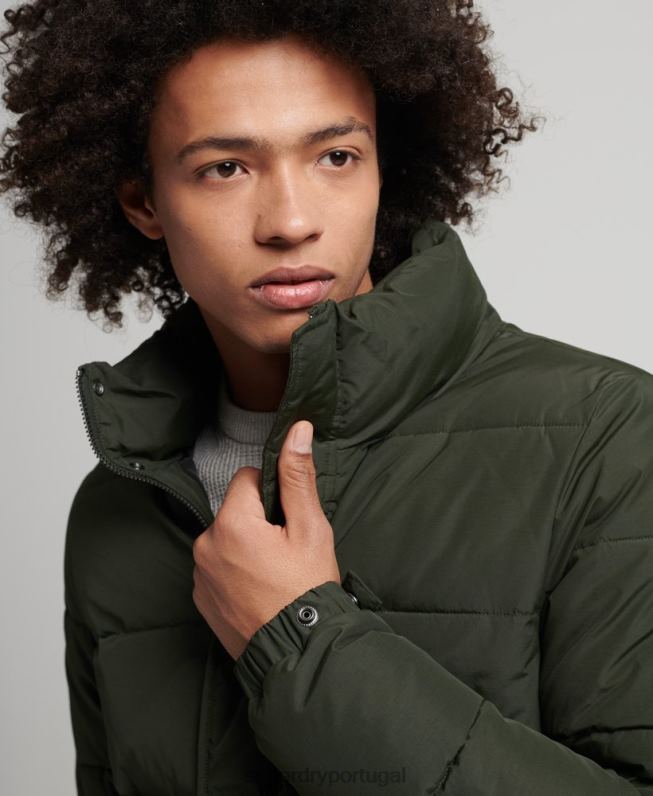 jaqueta puffer retrô homens verde roupas Superdry 2208H4566