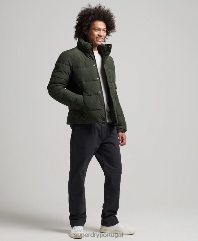 jaqueta puffer retrô homens verde roupas Superdry 2208H4566