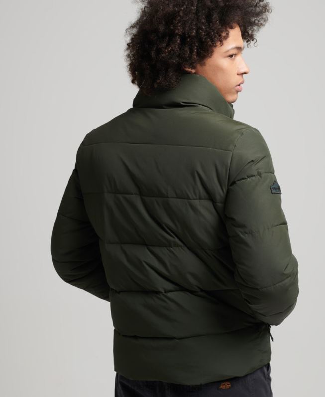 jaqueta puffer retrô homens verde roupas Superdry 2208H4566