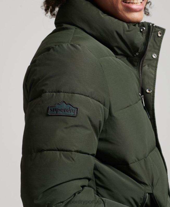 jaqueta puffer retrô homens verde roupas Superdry 2208H4566