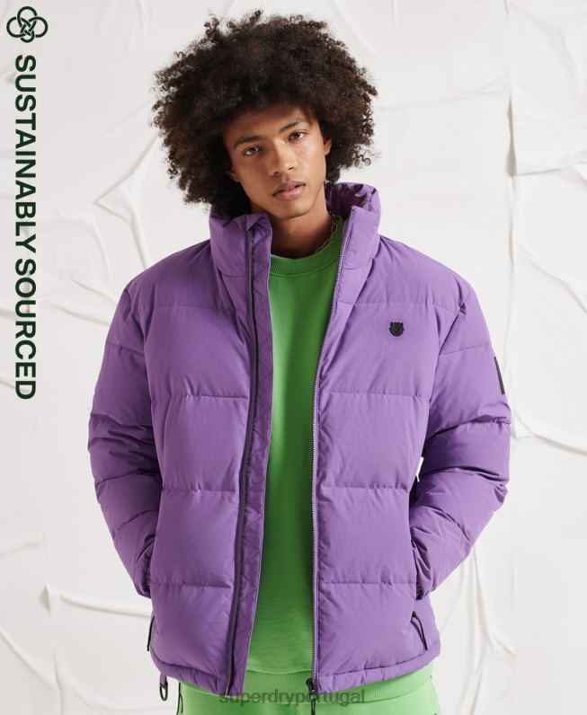 jaqueta puffer yama-no-kami homens roxo roupas Superdry 2208H4629