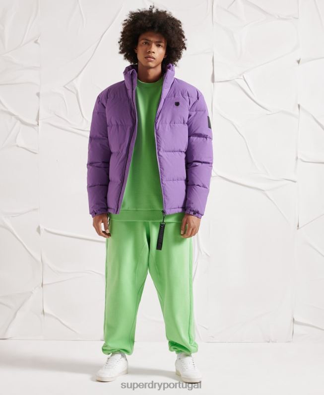 jaqueta puffer yama-no-kami homens roxo roupas Superdry 2208H4629