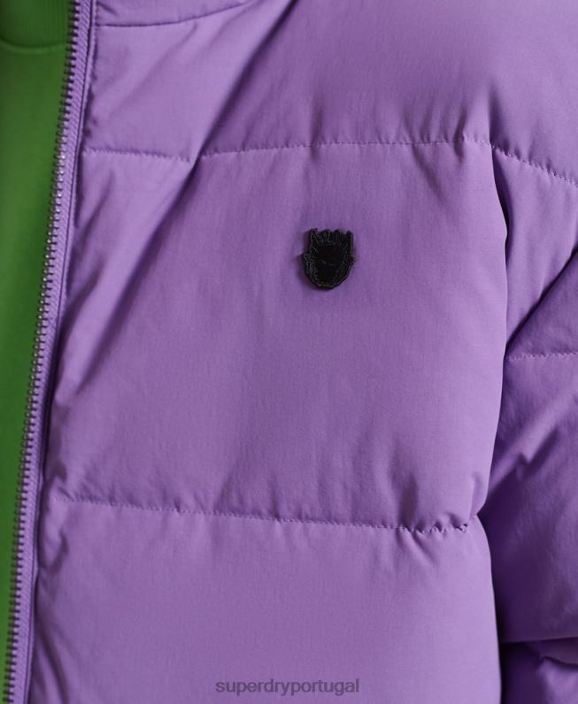 jaqueta puffer yama-no-kami homens roxo roupas Superdry 2208H4629