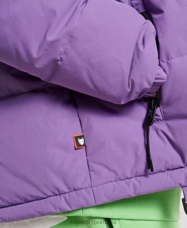 jaqueta puffer yama-no-kami homens roxo roupas Superdry 2208H4629
