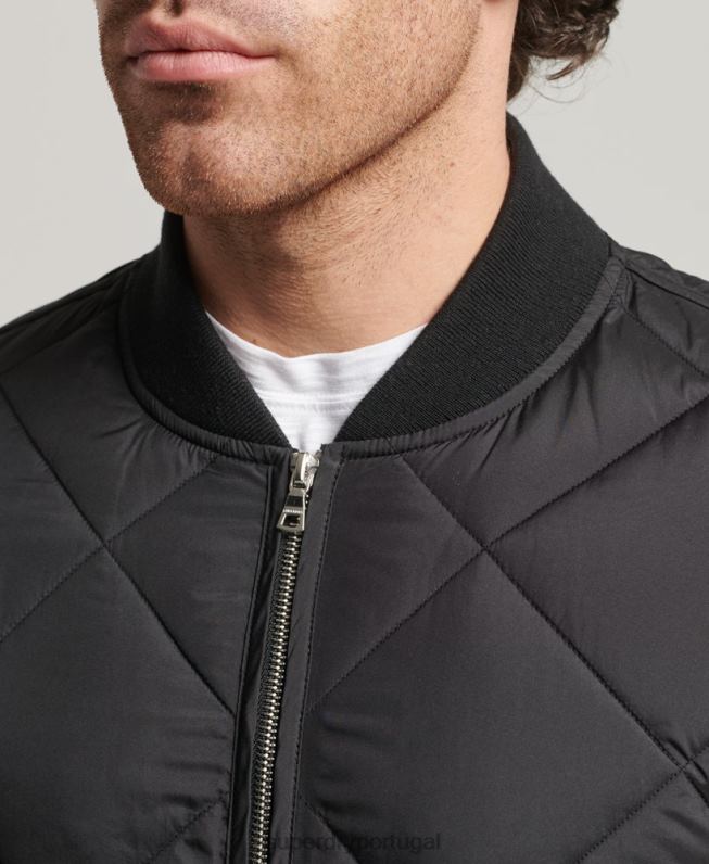 jaqueta quilt leve studios homens preto roupas Superdry 2208H4464