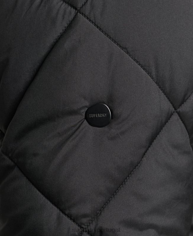 jaqueta quilt leve studios homens preto roupas Superdry 2208H4464