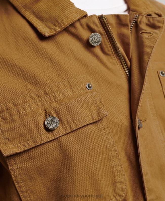 jaqueta rancho vintage homens marrom roupas Superdry 2208H4441