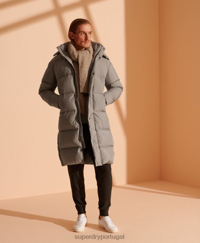 jaqueta reciclada com espinhel de edição limitada homens cinza claro roupas Superdry 2208H4720