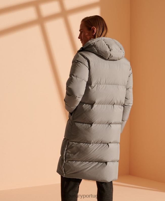 jaqueta reciclada com espinhel de edição limitada homens cinza claro roupas Superdry 2208H4720