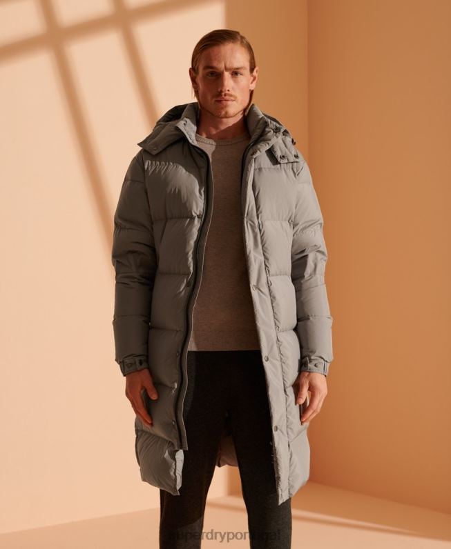 jaqueta reciclada com espinhel de edição limitada homens cinza claro roupas Superdry 2208H4720