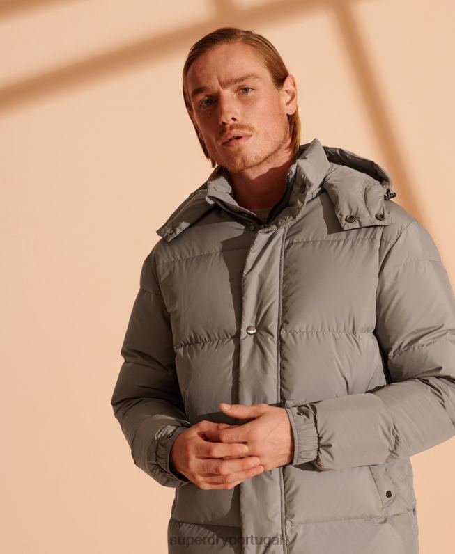 jaqueta reciclada com espinhel de edição limitada homens cinza claro roupas Superdry 2208H4720