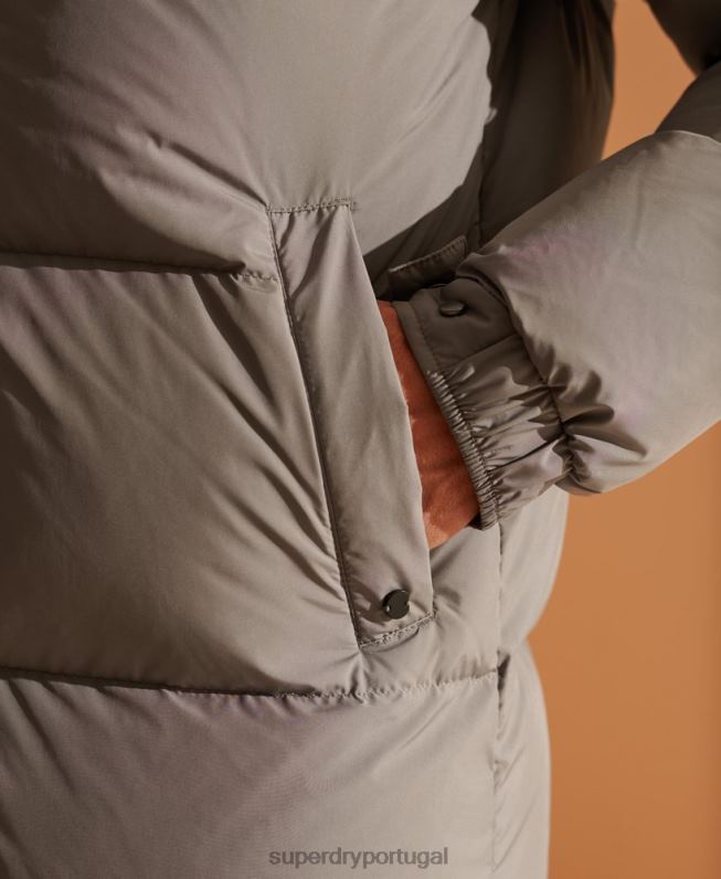 jaqueta reciclada com espinhel de edição limitada homens cinza claro roupas Superdry 2208H4720