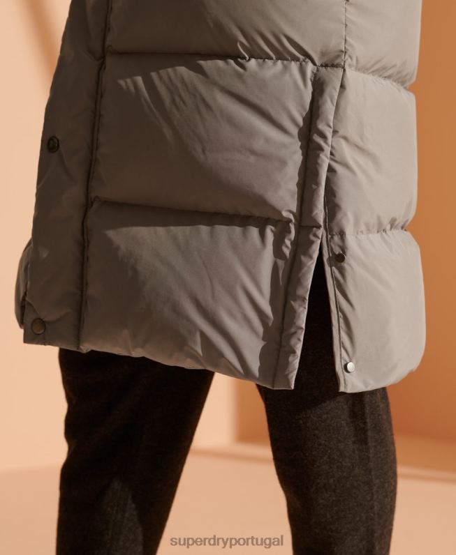 jaqueta reciclada com espinhel de edição limitada homens cinza claro roupas Superdry 2208H4720